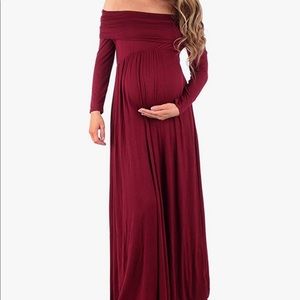 Cowl Neck and Over The Shoulder Maternity Dress